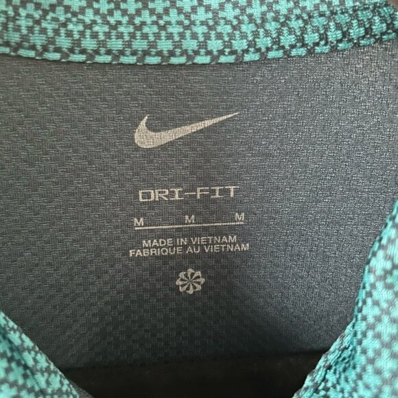 Nike Dri-Fit Golf Tennis Polo Collared Tank Top Teal Geometric Sz Med - Picture 6 of 14